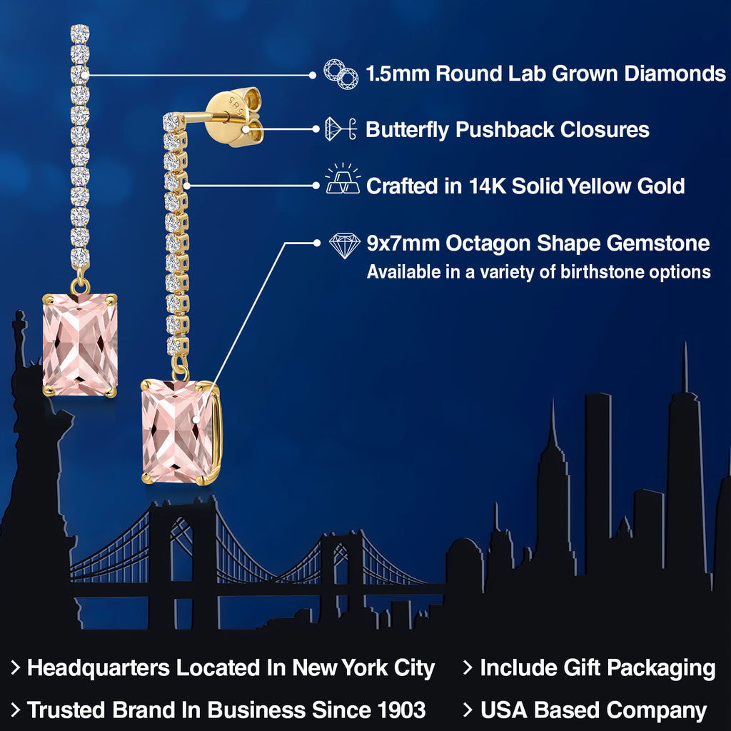 Nano Morganite - October_Earrings in 14K Yellow Gold