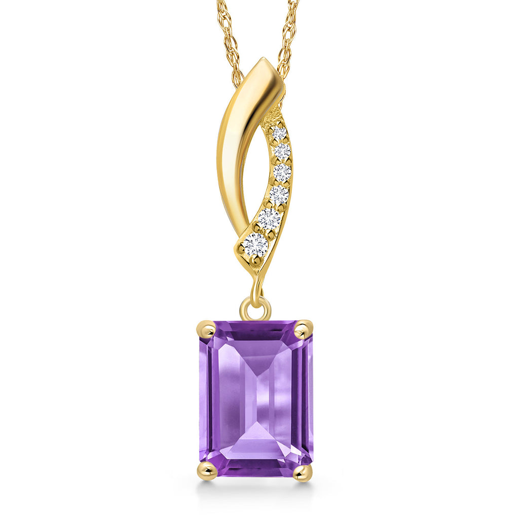 Amethyst - February_Pendant in 14K Yellow Gold