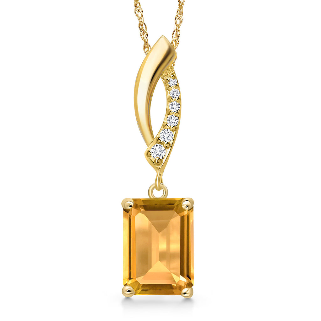 Citrine - November_Pendant in 14K Yellow Gold