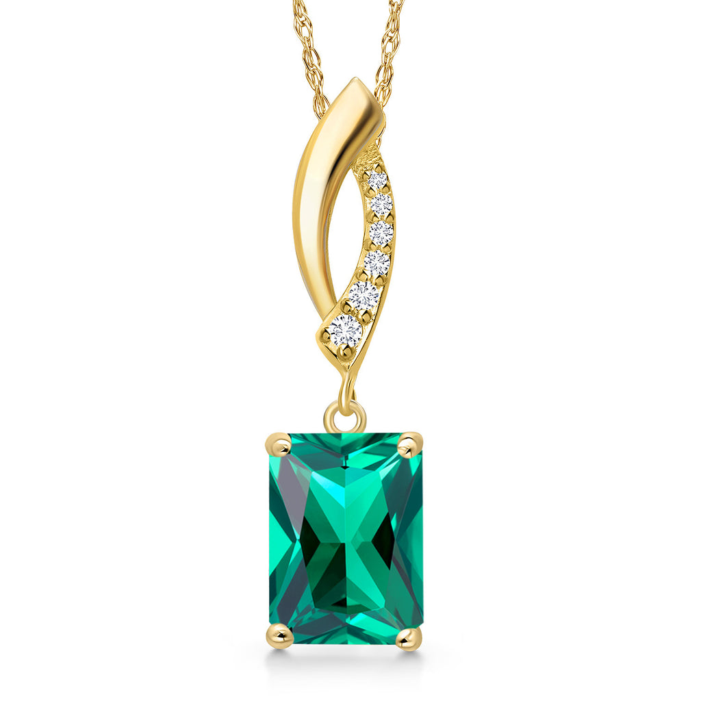 Nano Emerald - May_Pendant in 14K Yellow Gold
