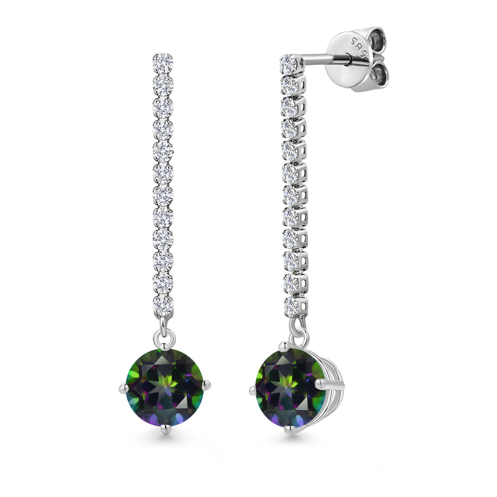 Green Mystic Topaz_Earrings in 14K White Gold