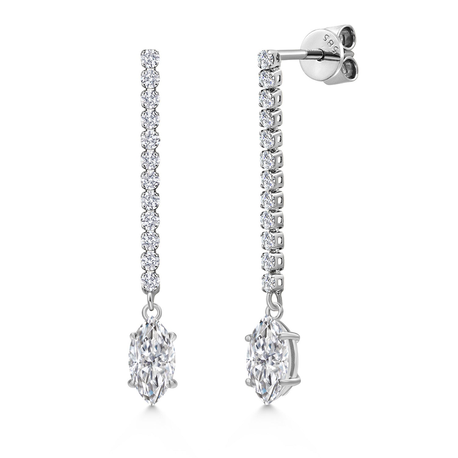 DEF and E - F_Earrings in 14K White Gold