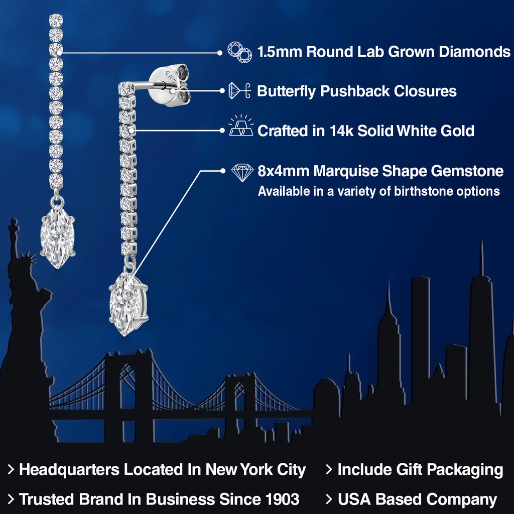 DEF and E - F_Earrings in 14K White Gold