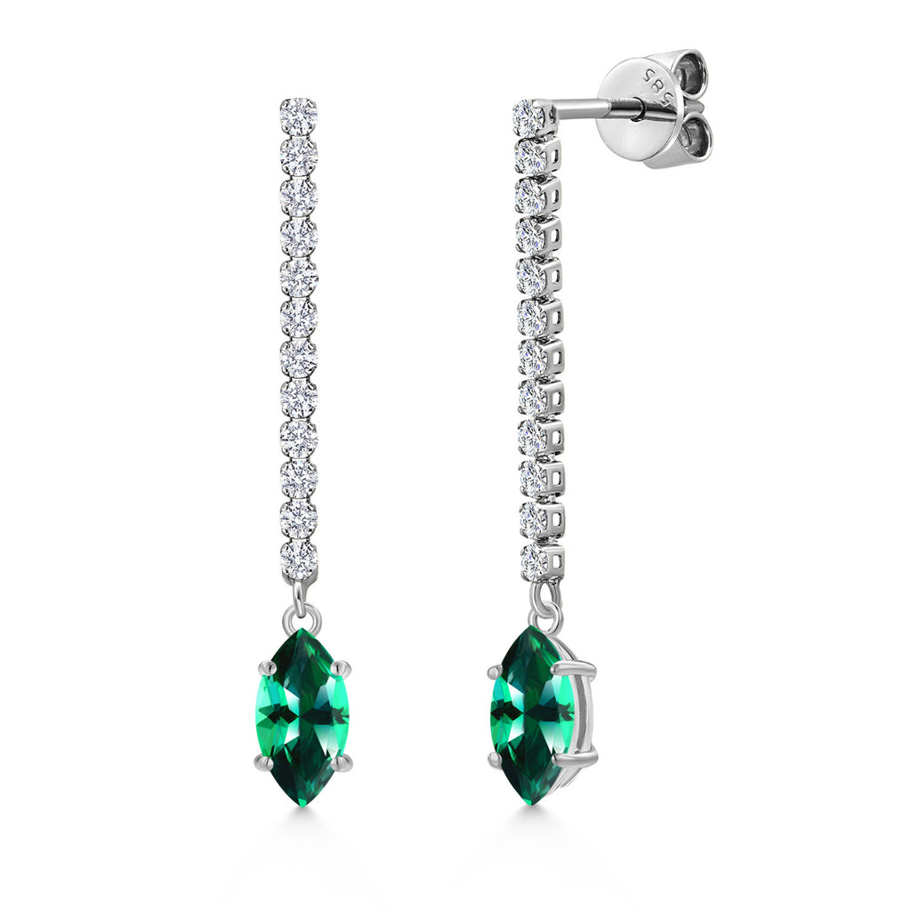 Rainforest Topaz - November_Earrings in 14K White Gold