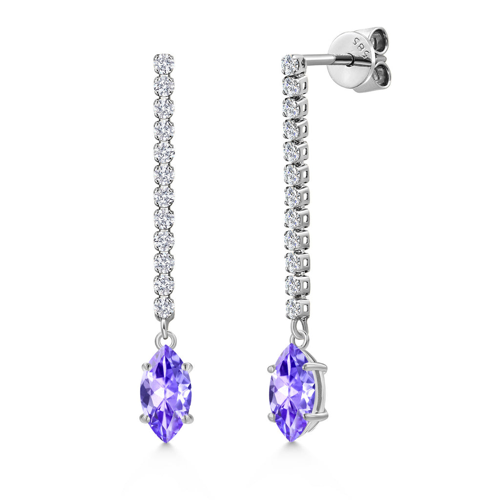 Tanzanite - December_Earrings in 14K White Gold
