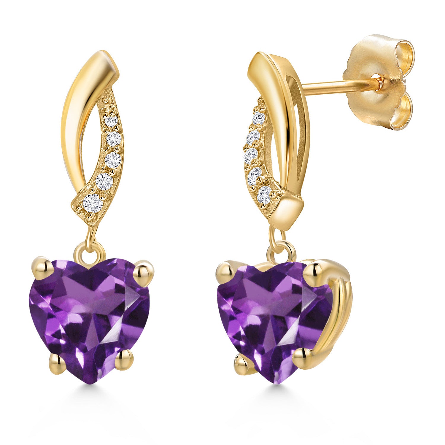 Amethyst - February_Earrings in 14K Yellow Gold