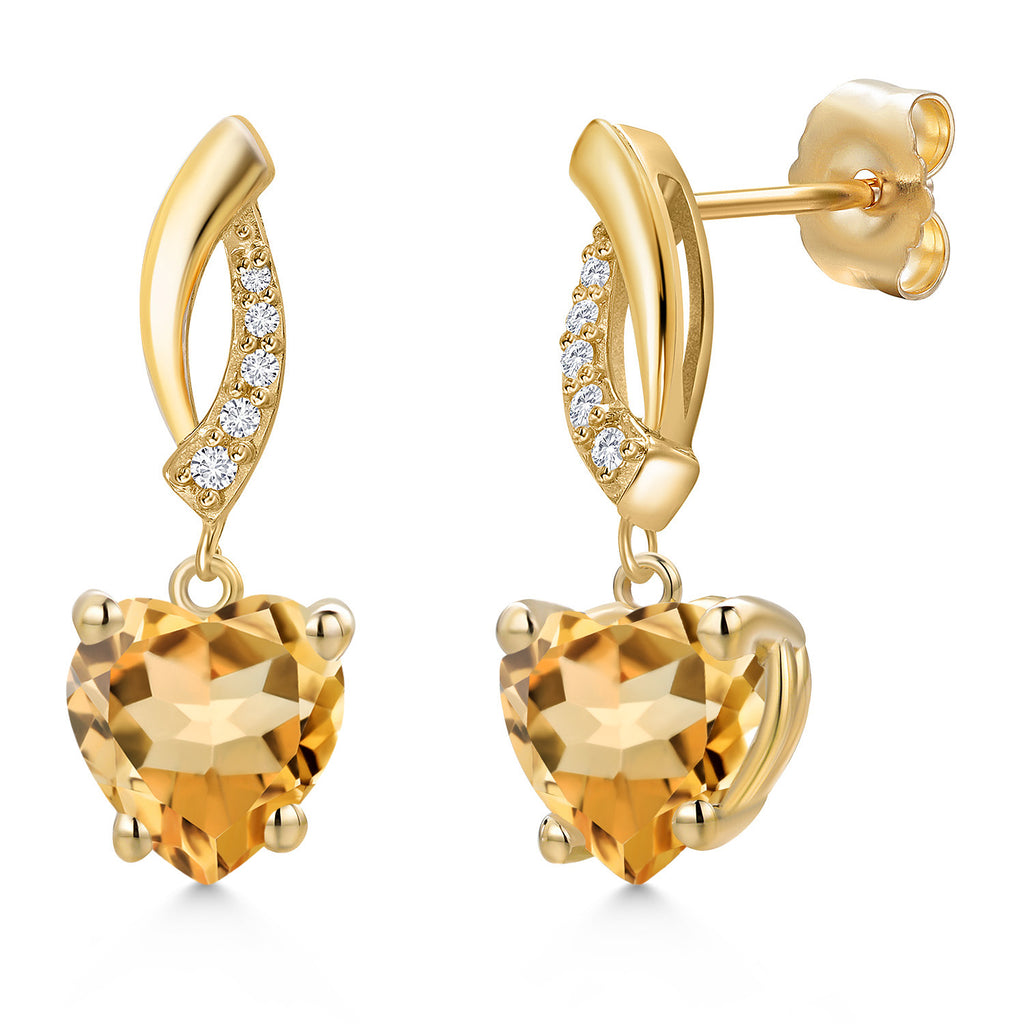 Citrine - November_Earrings in 14K Yellow Gold