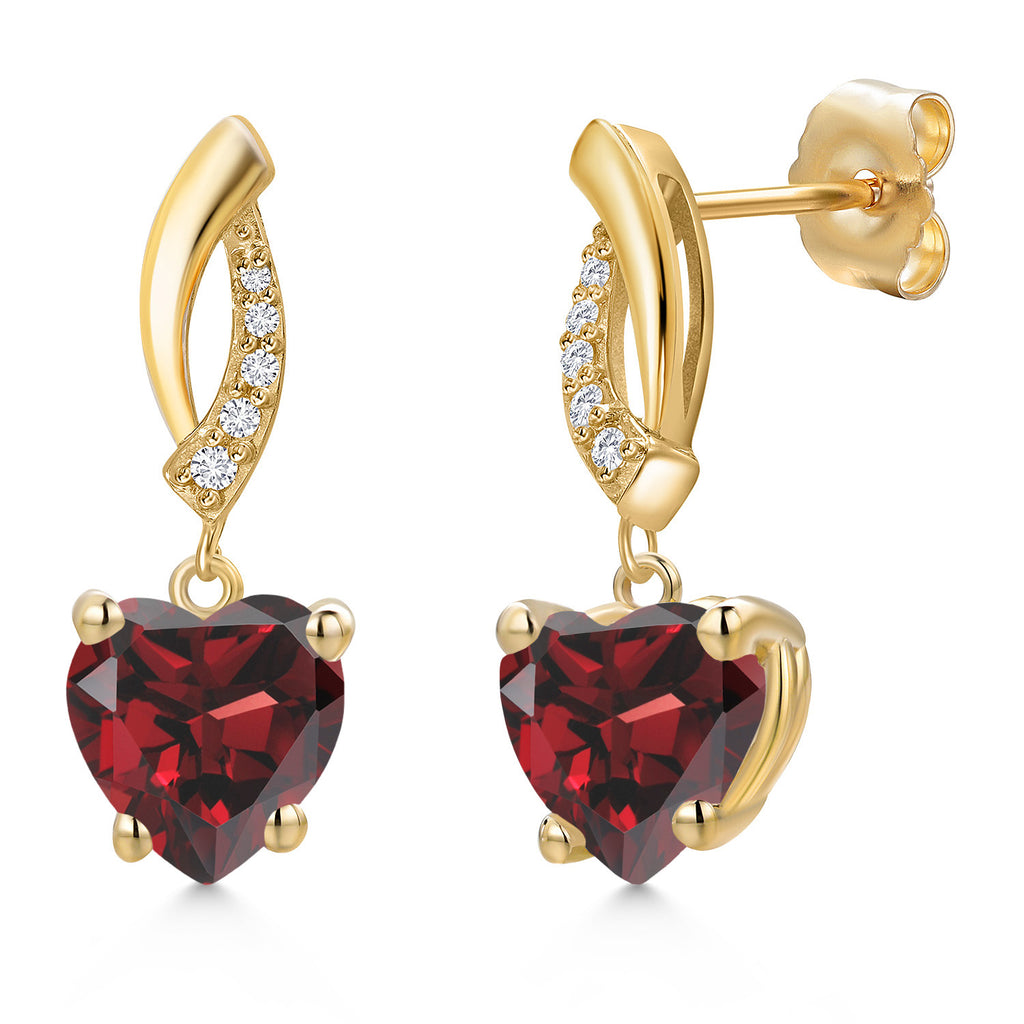 Garnet - January_Earrings in 14K Yellow Gold