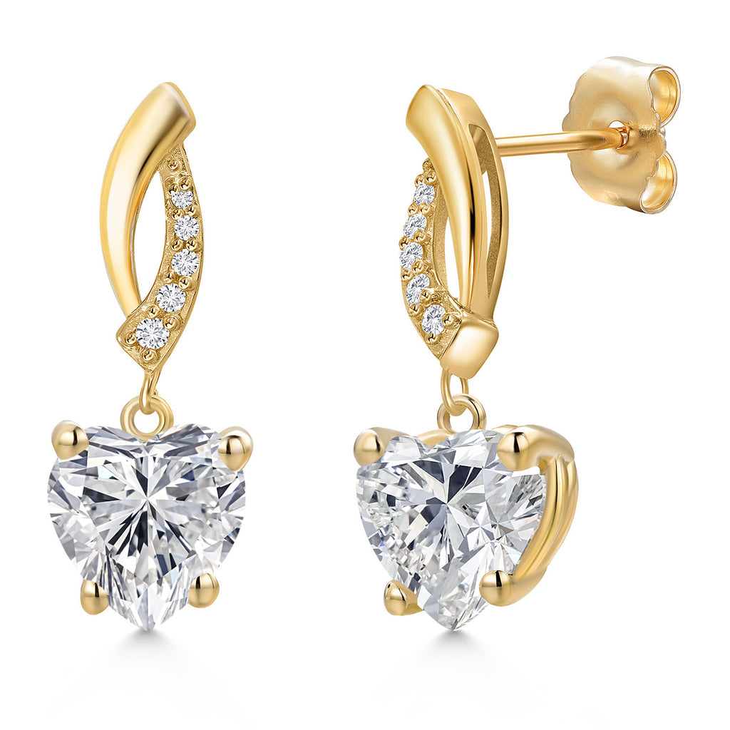 White Lab Grown Diamond - April_Earrings in 14K Yellow Gold