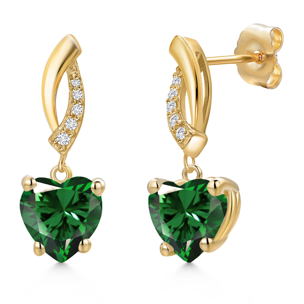 Nano Emerald - May_Earrings in 14K Yellow Gold