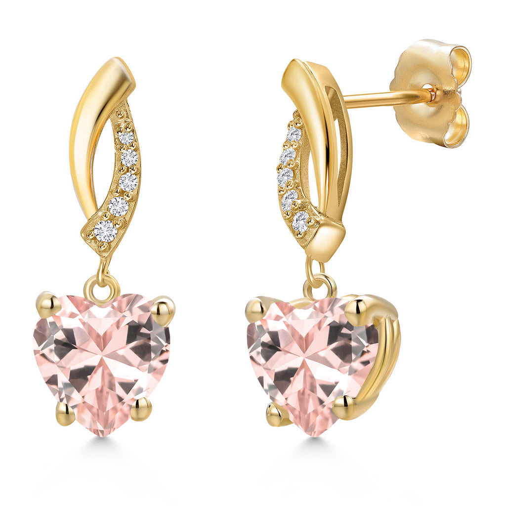 Nano Morganite - October_Earrings in 14K Yellow Gold