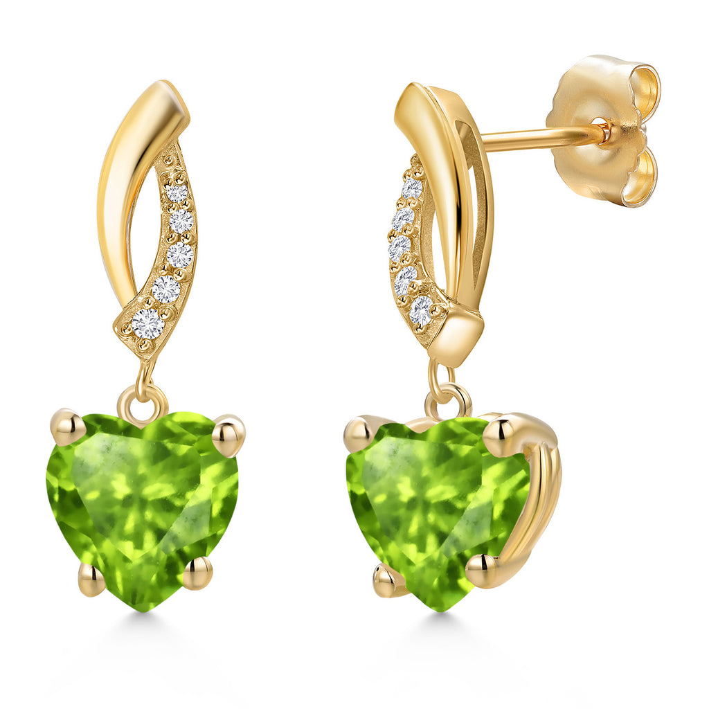 Peridot - August_Earrings in 14K Yellow Gold