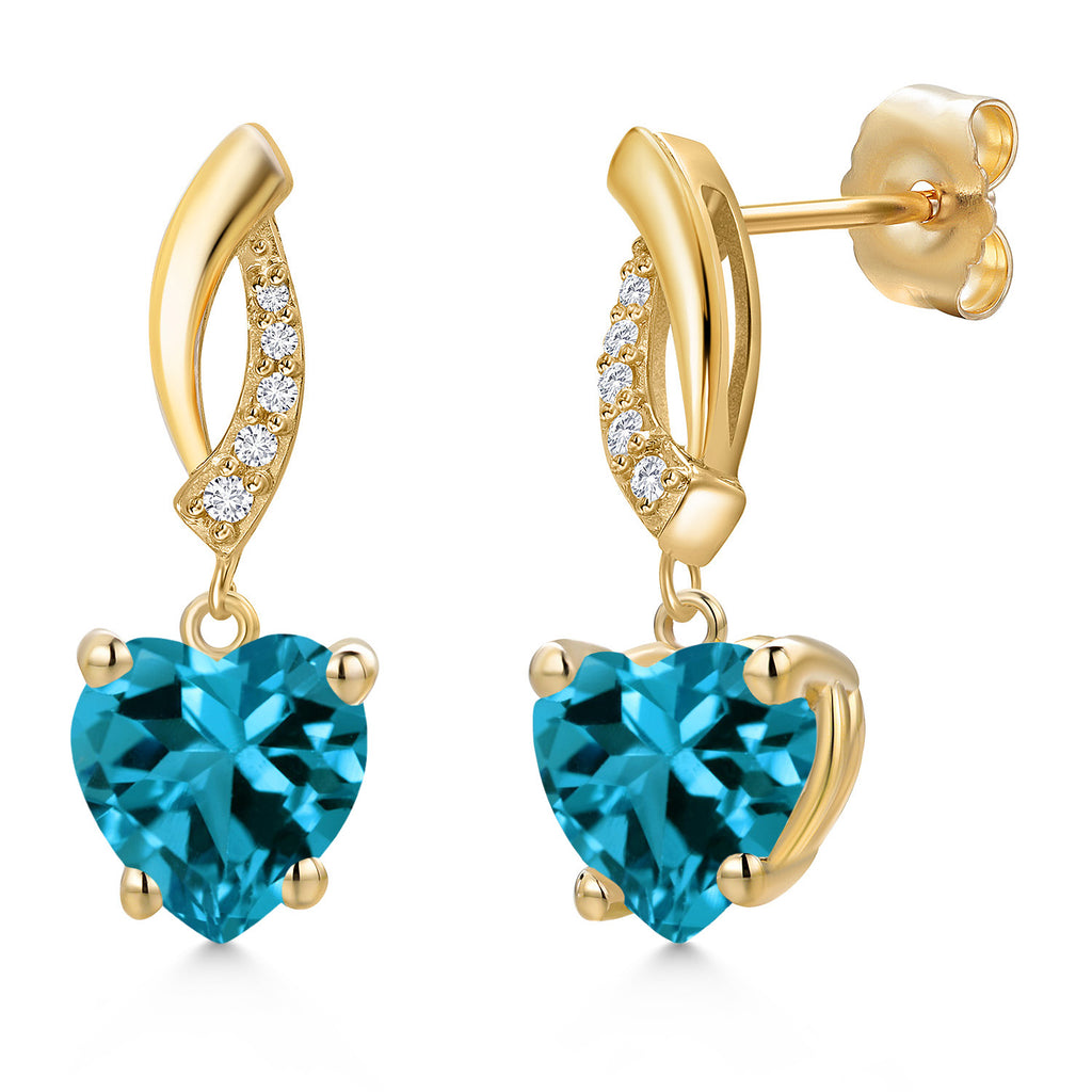 London Blue Topaz - November_Earrings in 14K Yellow Gold