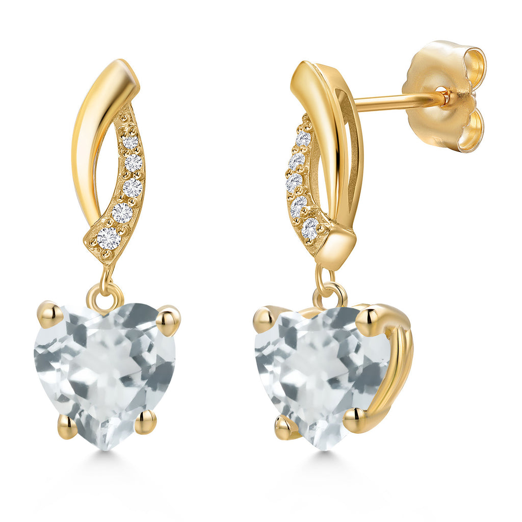 Sky Blue Topaz - November_Earrings in 14K Yellow Gold