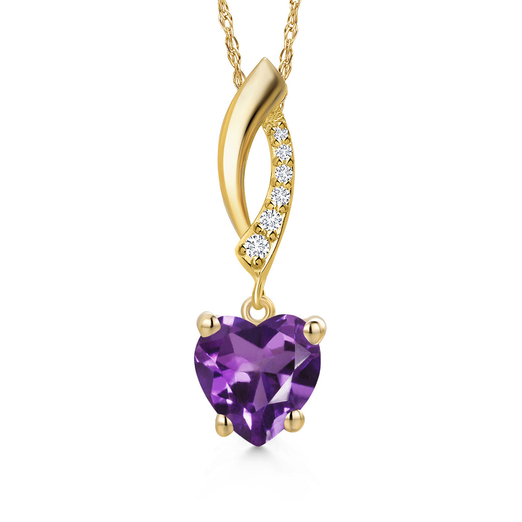 Amethyst - February_Pendant in 14K Yellow Gold