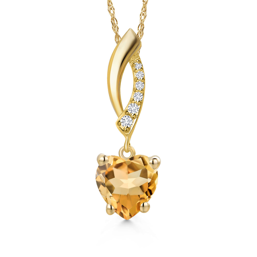Citrine - November_Pendant in 14K Yellow Gold