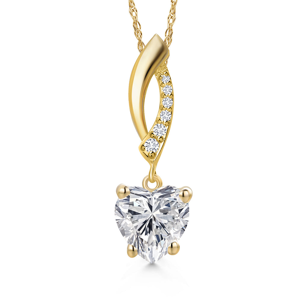 White Lab Grown Diamond - April_Pendant in 14K Yellow Gold