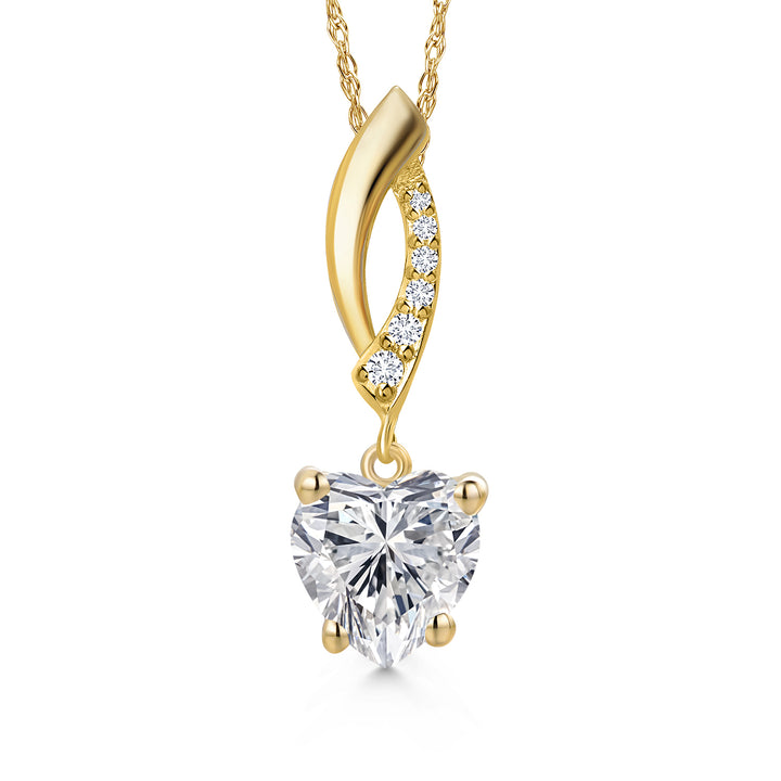 Heart_2 Carats_Pendant in 14K Yellow Gold