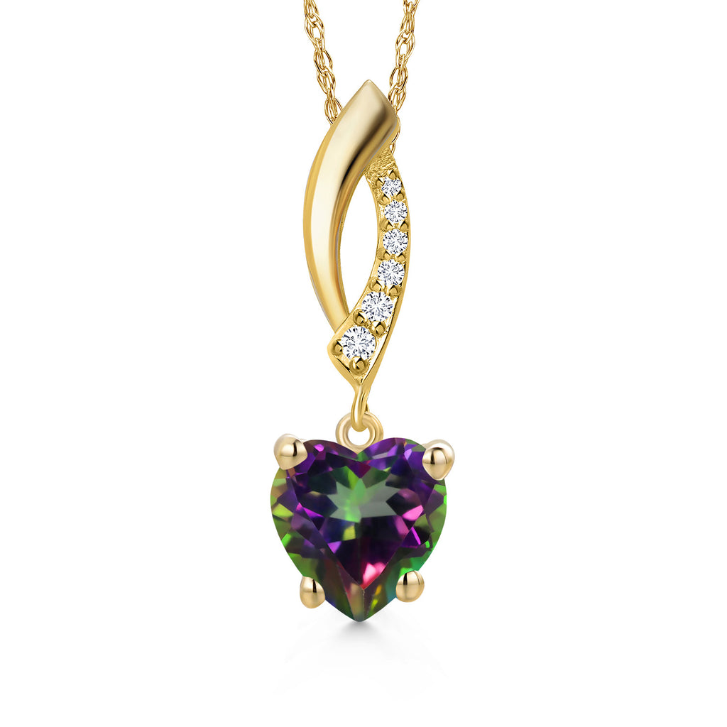 Green Mystic Topaz_Pendant in 14K Yellow Gold