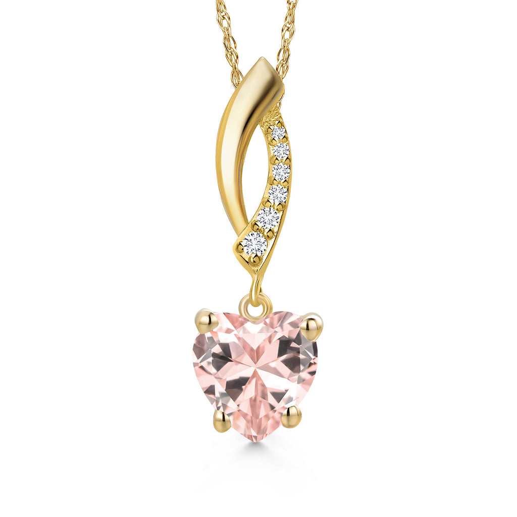 Nano Morganite - October_Pendant in 14K Yellow Gold