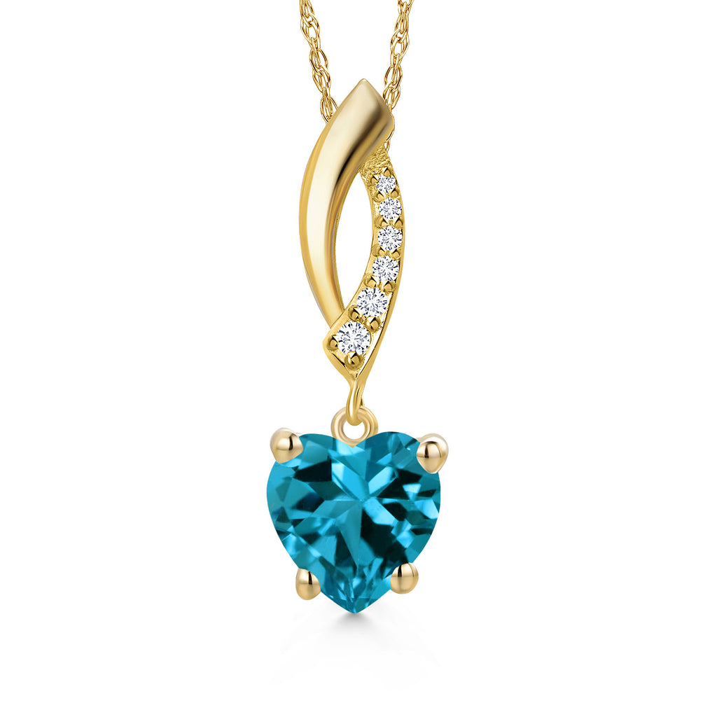 London Blue Topaz - November_Pendant in 14K Yellow Gold