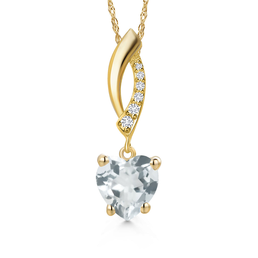 Sky Blue Topaz - November_Pendant in 14K Yellow Gold