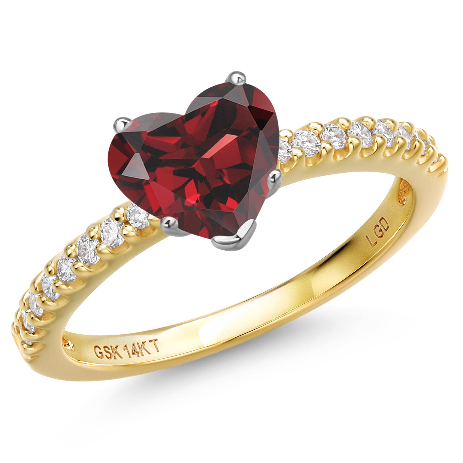 Garnet - January_9_Ring in 14K Two Tone Gold