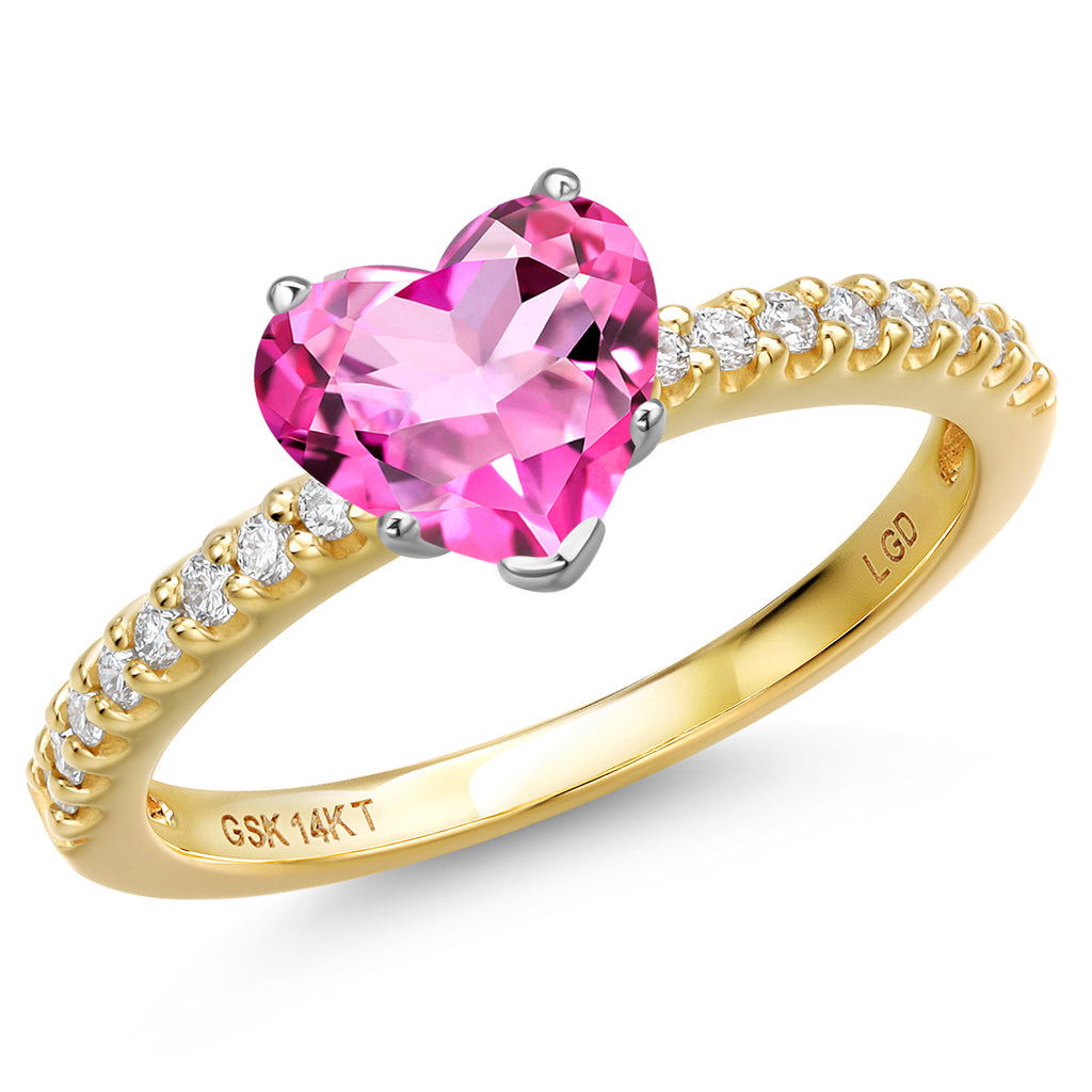 Pink Mystic Topaz_8_Ring in 14K Two Tone Gold