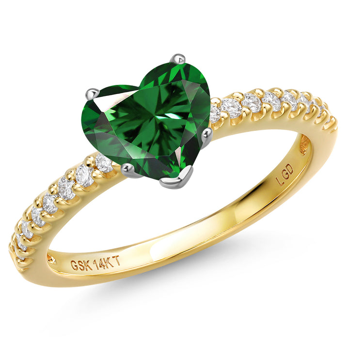 Nano Emerald - May_7_Ring in 14K Two Tone Gold