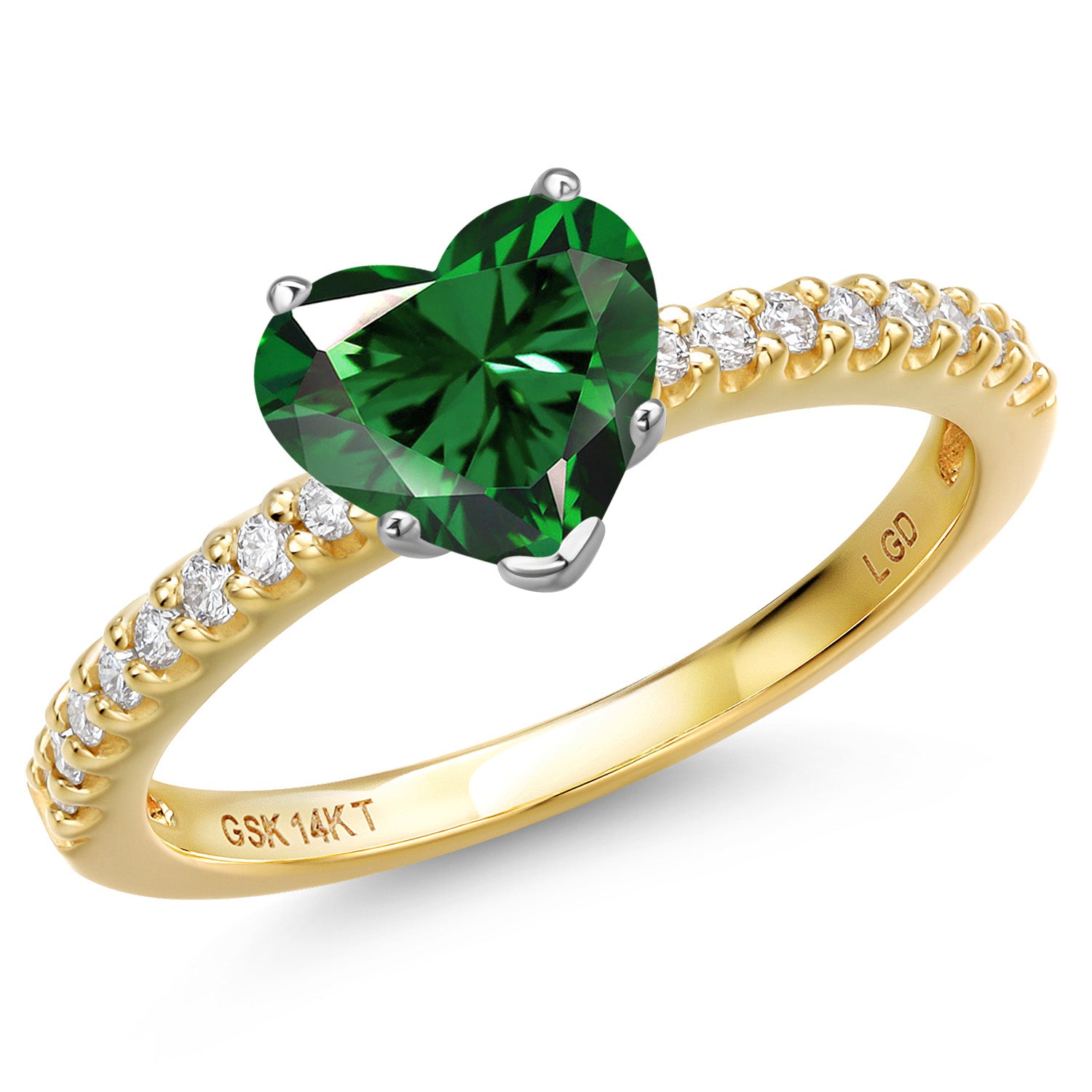 Nano Emerald - May_6_Ring in 14K Two Tone Gold