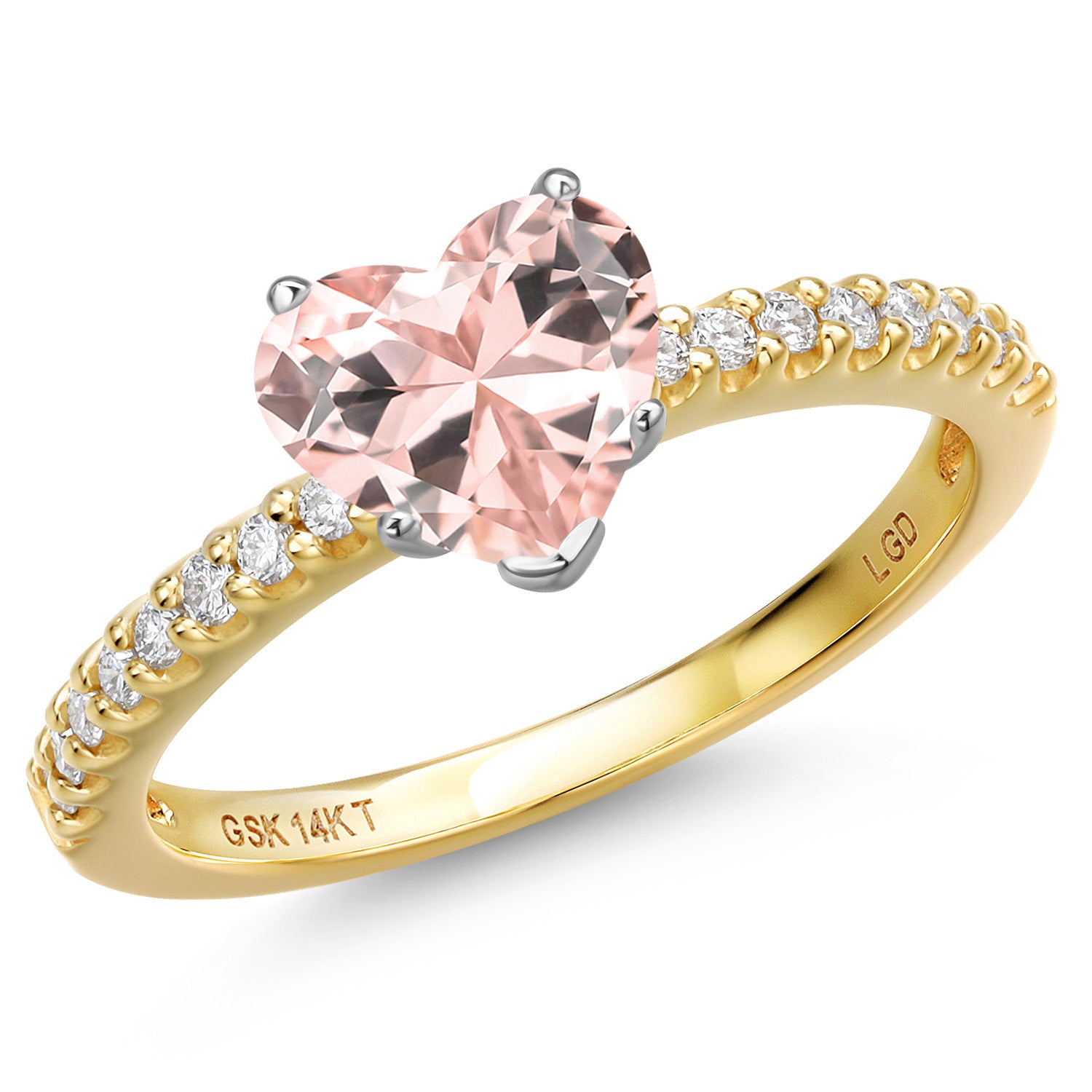 Nano Morganite - October_6_Ring in 14K Two Tone Gold