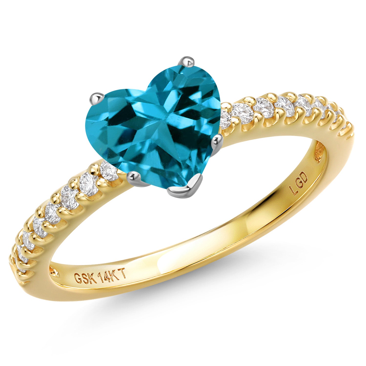 London Blue Topaz - November_8_Ring in 14K Two Tone Gold