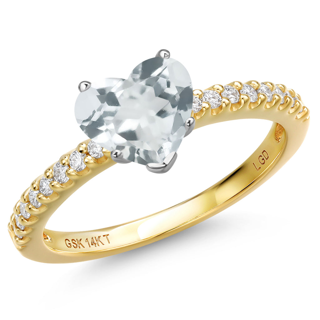 Sky Blue Topaz - November_8_Ring in 14K Two Tone Gold