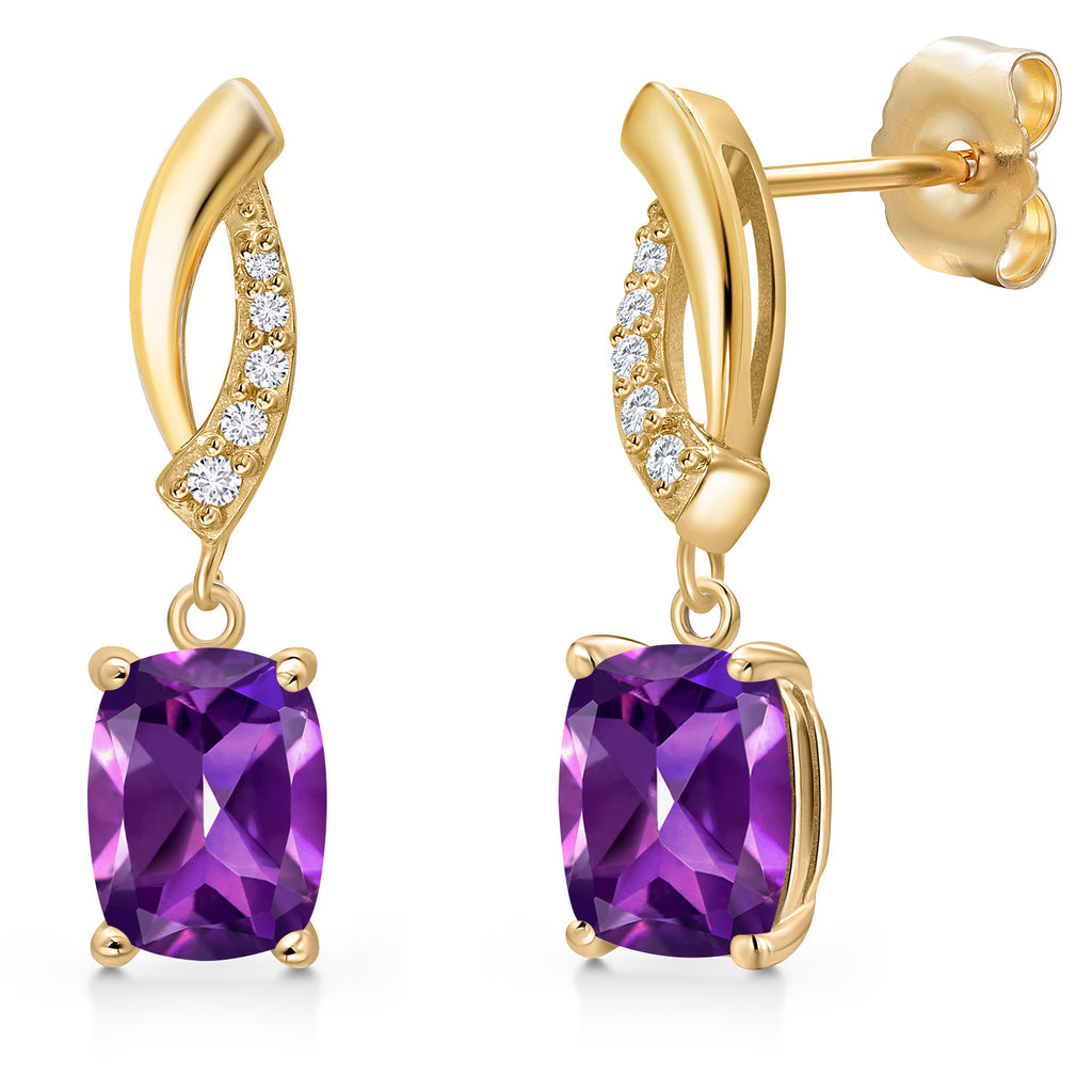 Amethyst - February_Earrings in 14K Yellow Gold