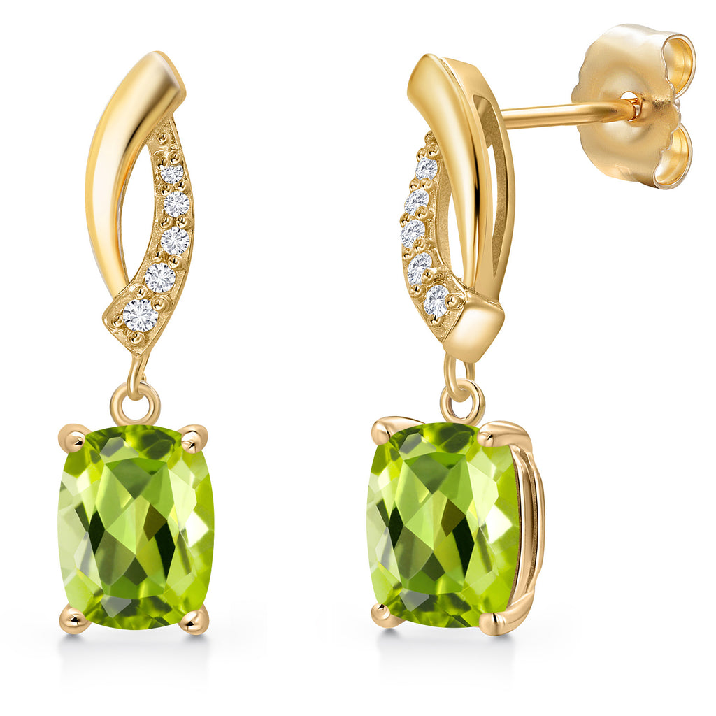 Peridot - August_Earrings in 14K Yellow Gold