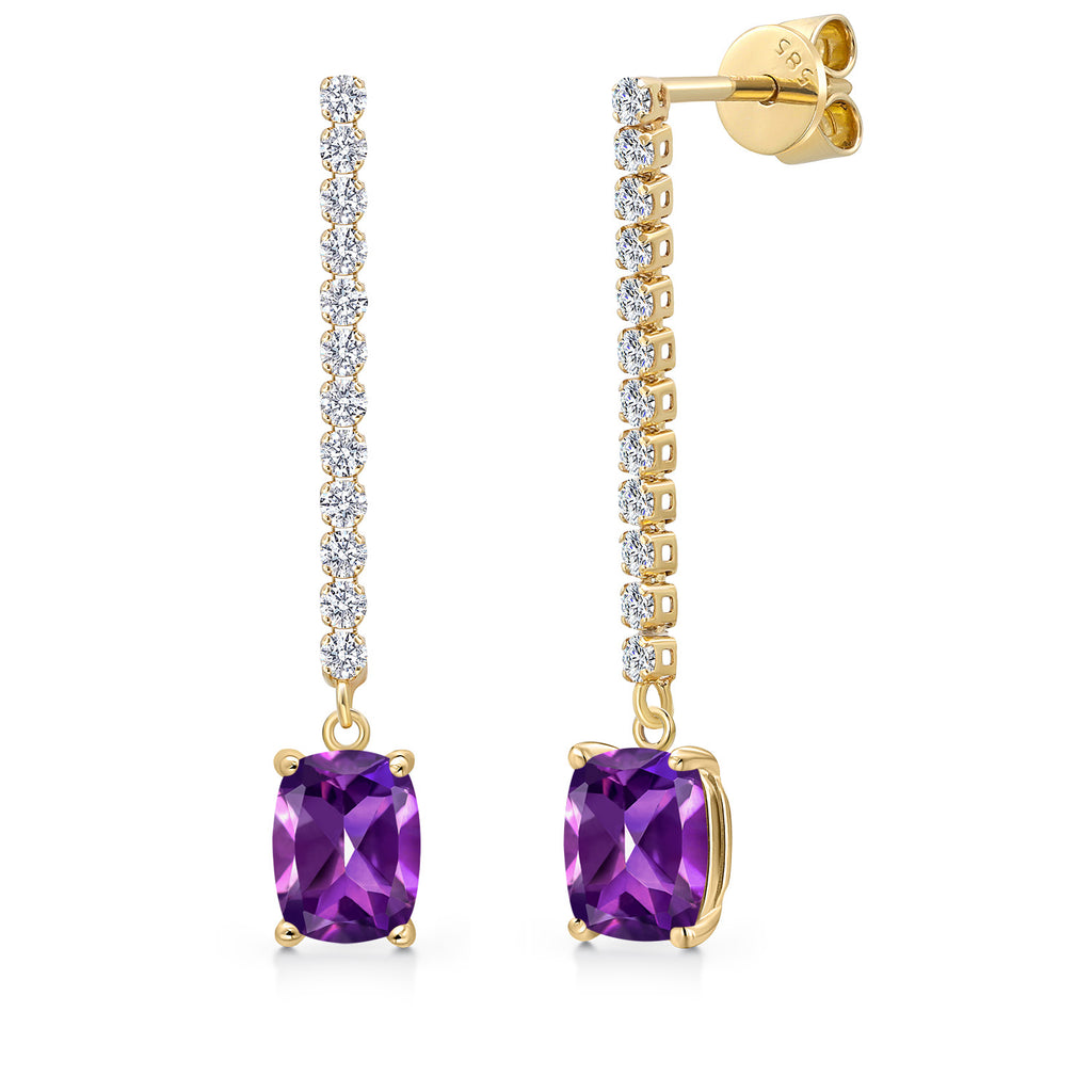 Amethyst - February_Earrings in 14K Yellow Gold