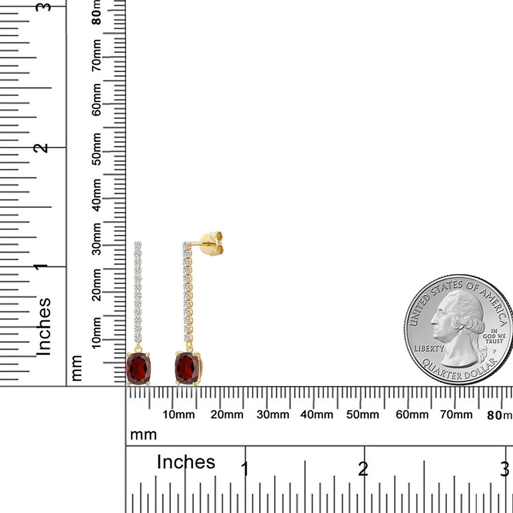 Red and E - F_Earrings in 14K Yellow Gold