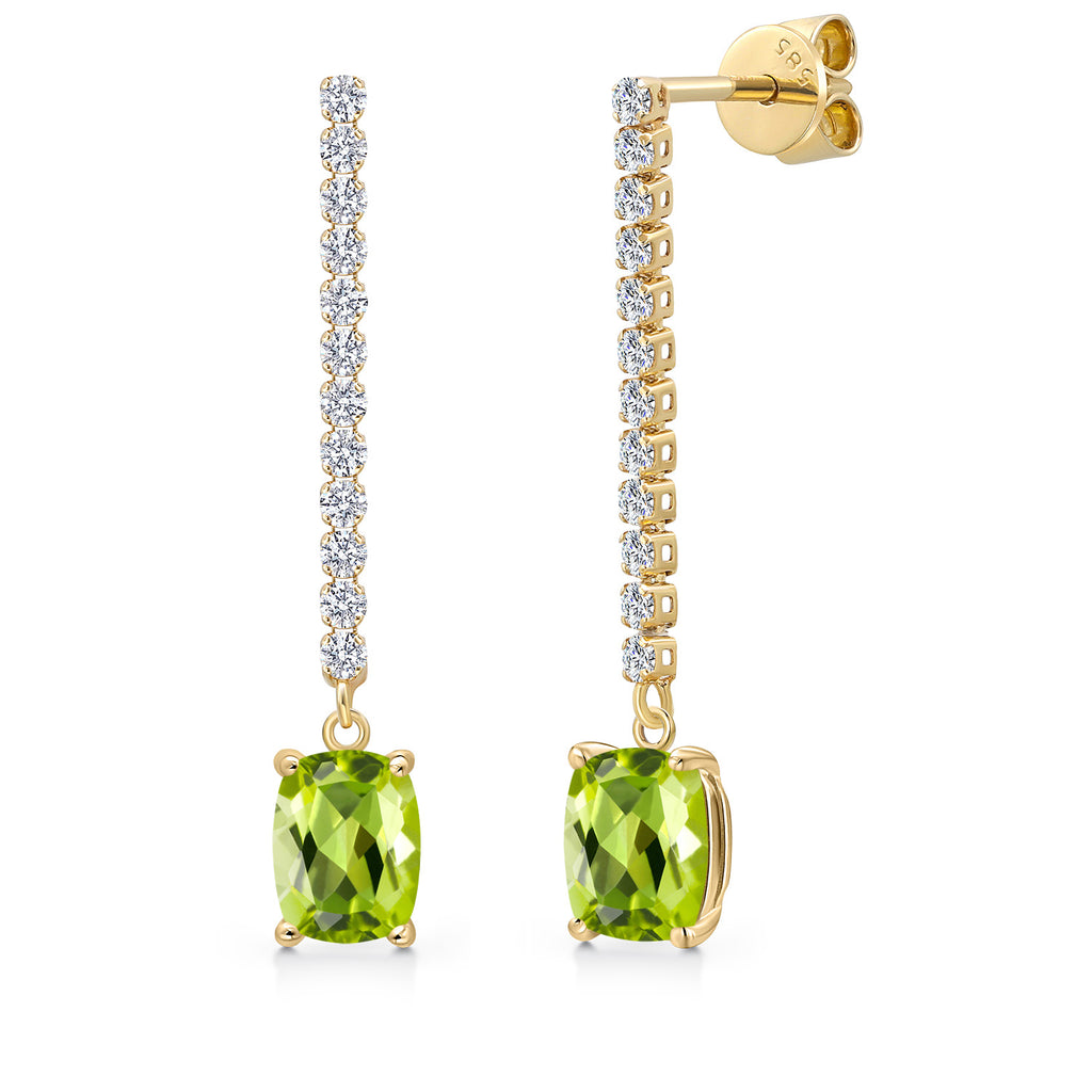 Peridot - August_Earrings in 14K Yellow Gold