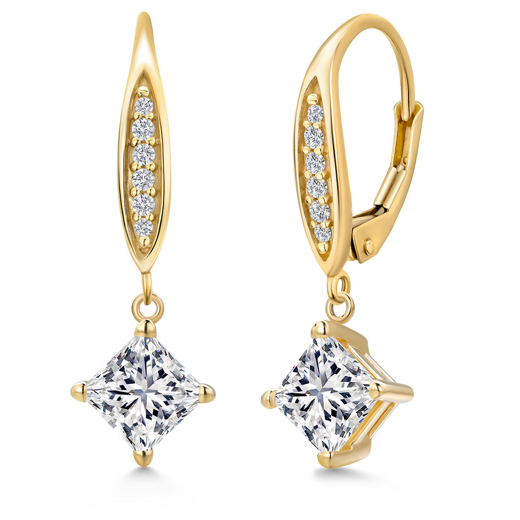 Princess Cut_Earrings in 10K Yellow Gold
