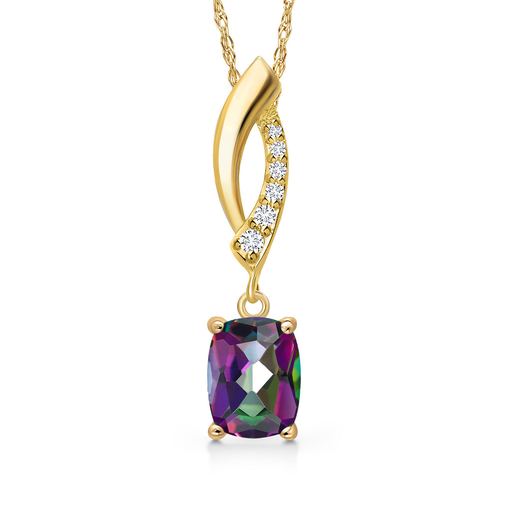 Green Mystic Topaz_Pendant in 14K Yellow Gold