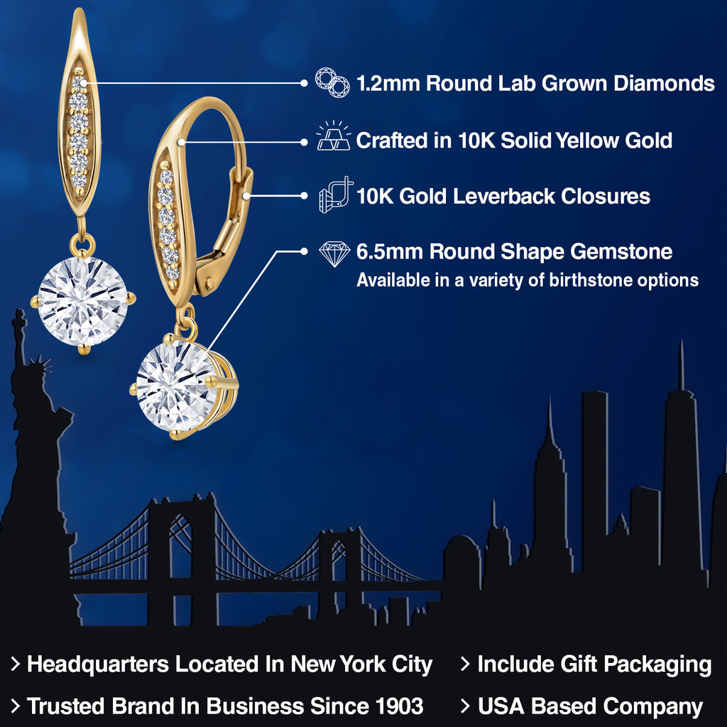 Near Colorless (GH) and E - F_Earrings in 10K Yellow Gold