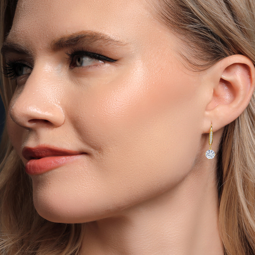 Near Colorless (GH) and E - F_Earrings in 10K Yellow Gold