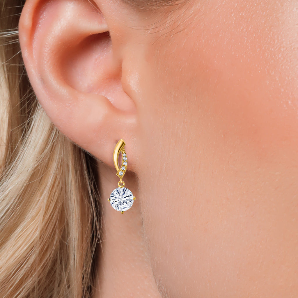 Near Colorless (GH) and E - F_Earrings in 10K Yellow Gold