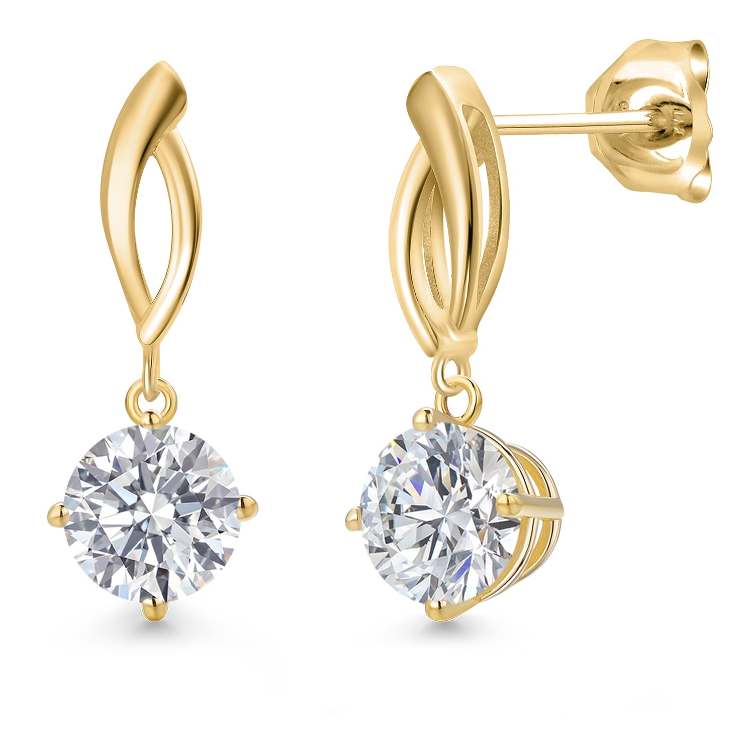 White Lab Grown Diamond - April_Earrings in 10K Yellow Gold