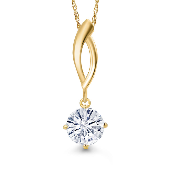 Moissanite_Pendant in 10K Yellow Gold
