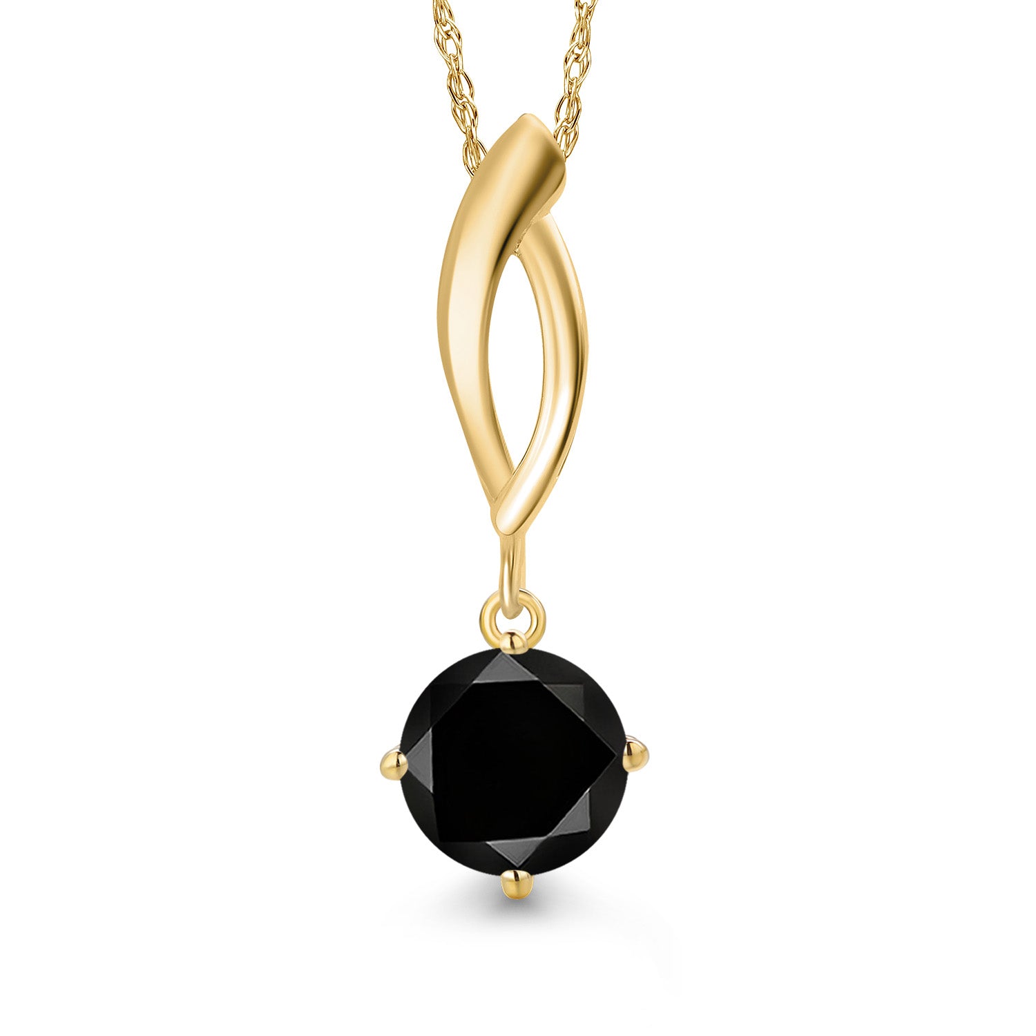 Black Diamond - April_Pendant in 10K Yellow Gold