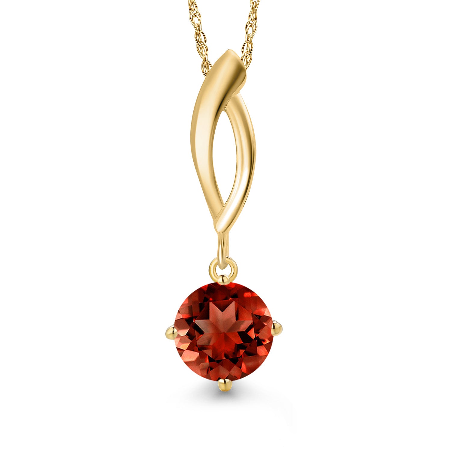 Garnet - January_Pendant in 10K Yellow Gold