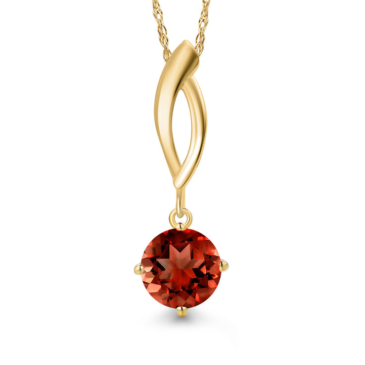 Garnet - January_Pendant in 10K Yellow Gold