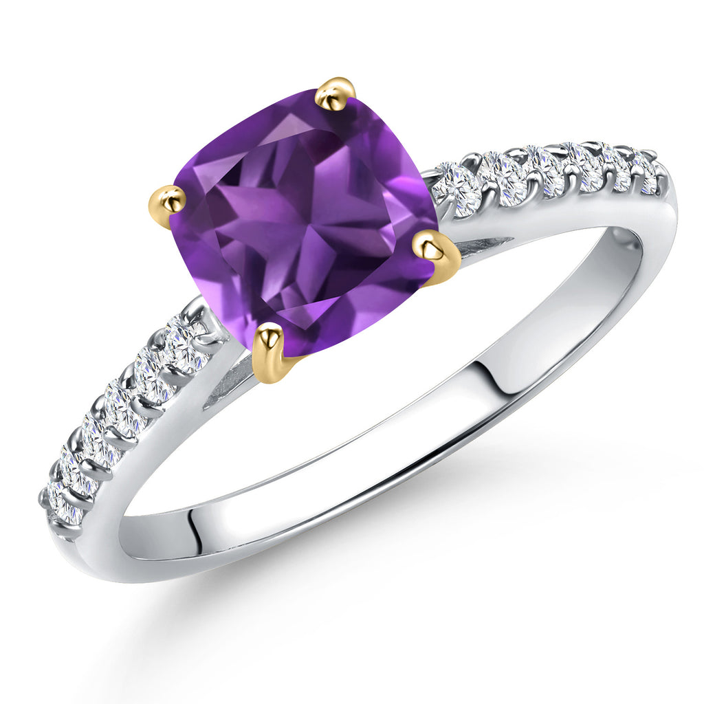 Amethyst - February_8_Ring in 10K Two Tone Gold