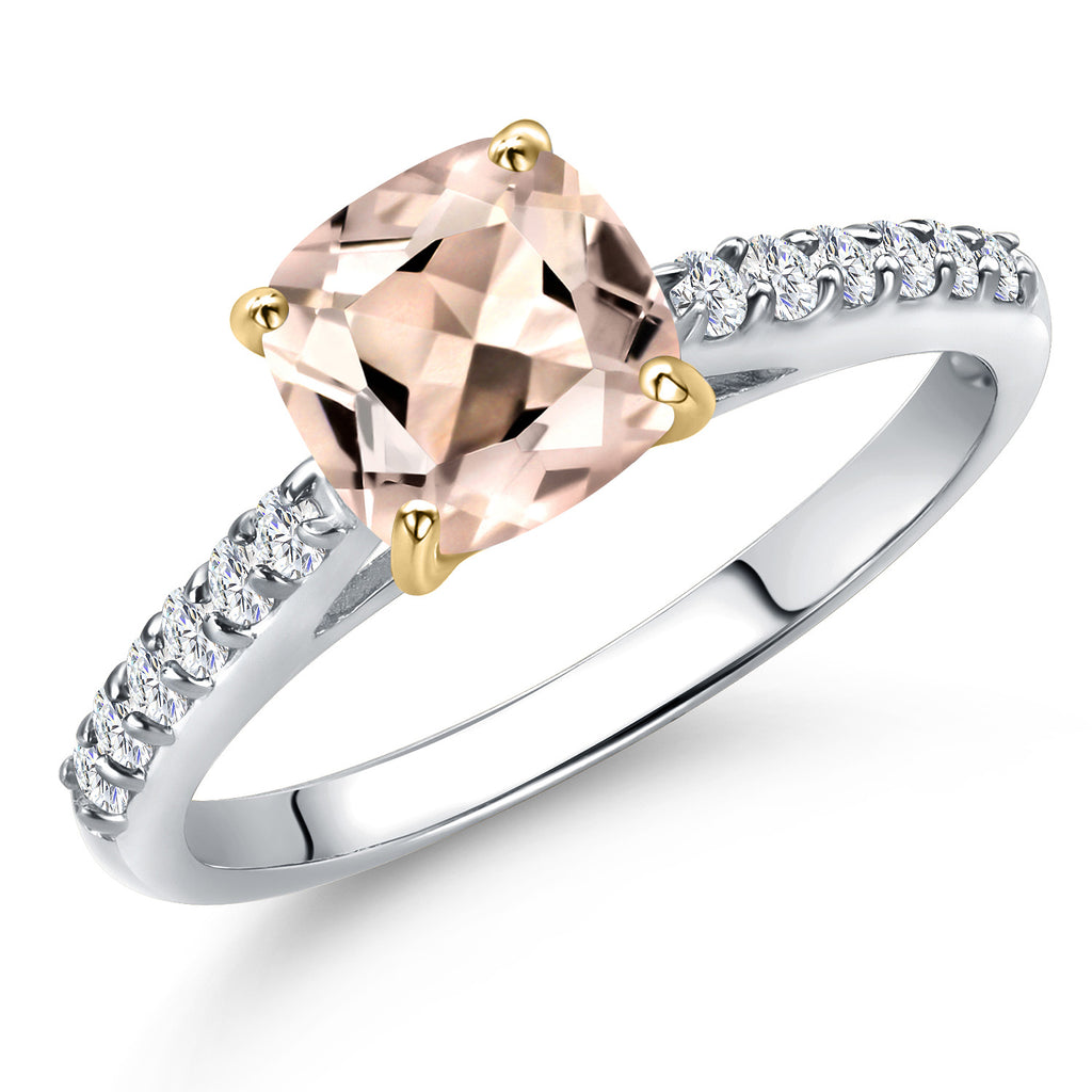 Morganite - October_6_Ring in 10K Two Tone Gold